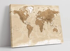 Vintage World Map CANVAS WALL