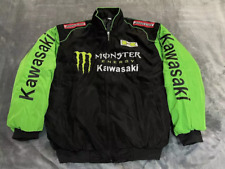 Adult F1 Racing Jacket Vintage, Kawasaki Jacket Black ,Ebroidered Cotton Padded