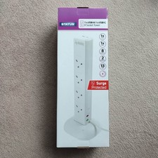 8 Way 2x USB Surge Protected