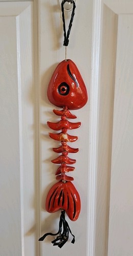 Vintage ceramic fish bones - ceramic,