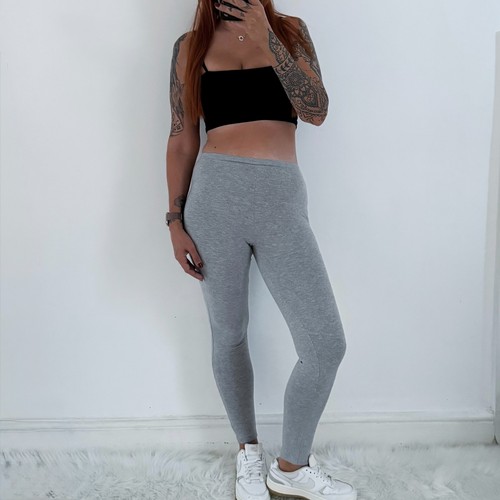 Ladies grey stretch leggings - ladies,