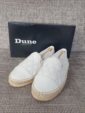 Ladies Dune London White Leather Quilted Summer Holiday Espadrilles