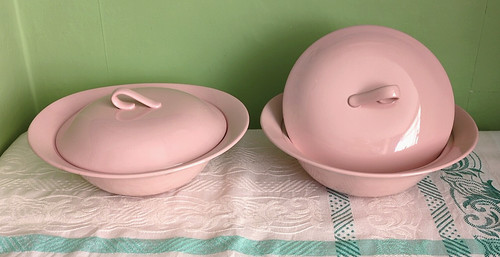 Pair rare 1960s soft pink - of,