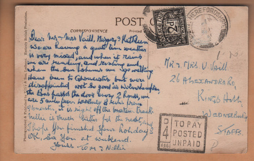 Ledbury postage due 4d - 2d, to