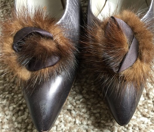 Vintage leather real - , mink