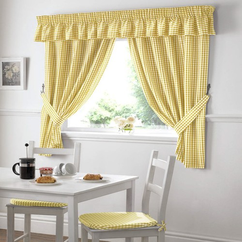 Gingham check curtains - gingham,