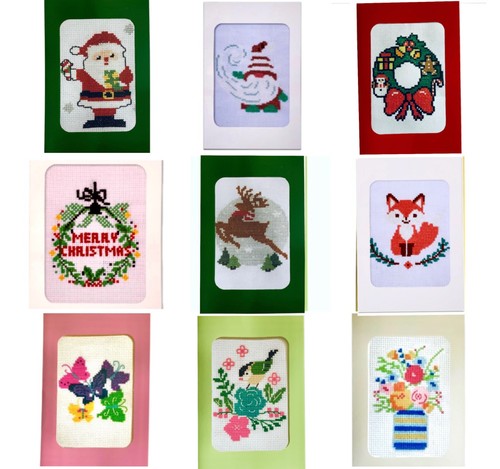 Christmas cross stitch card - cross,