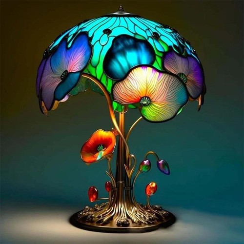 Vintage table lamp stained - vintage,