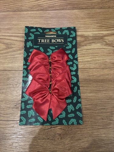 Vintage red tree bows - vintage,