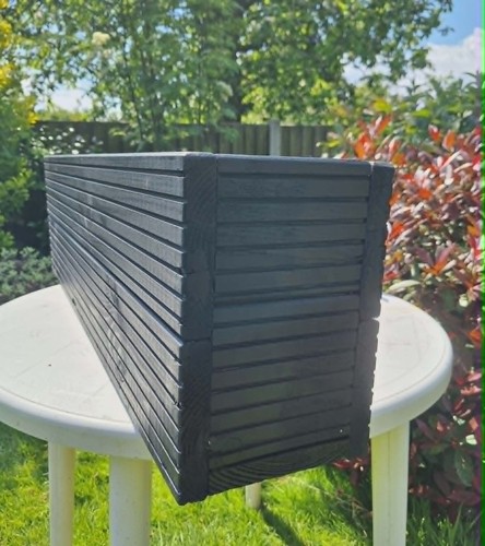 Wooden decking garden - decking, trough