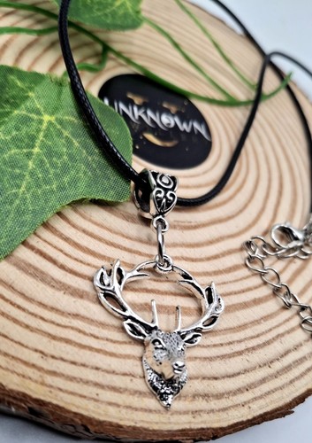 Stag head viking horn pendant - stag,