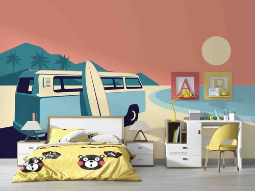 Surfing van beach summer - surfing,