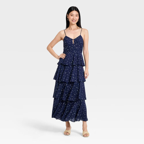 Women tiered ruffle maxi - tiered,