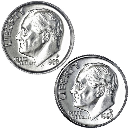 1989 roosevelt dime - d, bu