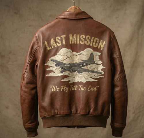 Ww2 brown leather bomber - ww2,