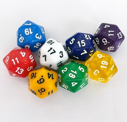 Five sided dice - (5), 20-sided