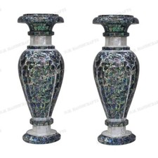 15 " Marble Vase Abalone Shell