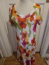 Ladies Floral Layed Dress Size L-1(14) Adini Short Sleeved