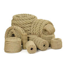 Natural Jute Rope Twisted Braided Decking Garden Boating Sash 6-60mm up to 500m