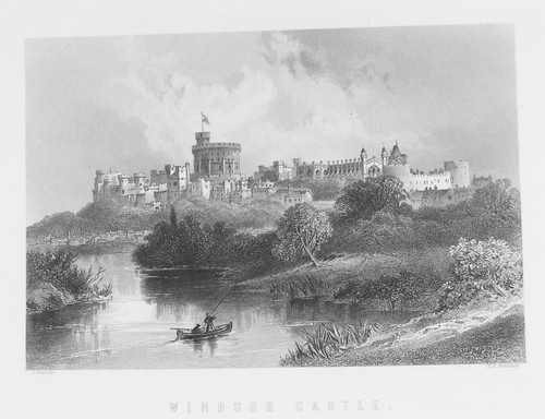 Old antique print windsor - antique,