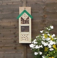 Wooden Insect Bee House Natural Wood Bug Hotel Shelter Garden Nest Multi Storey