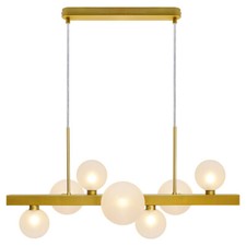 Modern Ceiling Golden Pendant Light Globe Frosted Glass H3089 With G9 LED