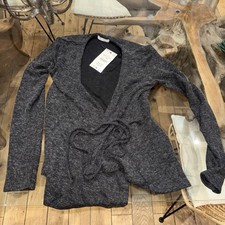 Zara Grey Knitted Wrap Top /
