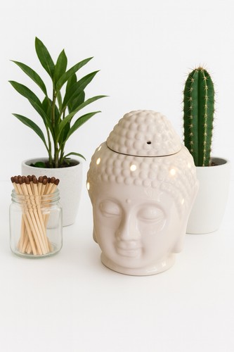 Large grey buddha - grey, wax