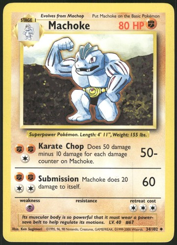Machoke 102 uncommon base - 34/102,
