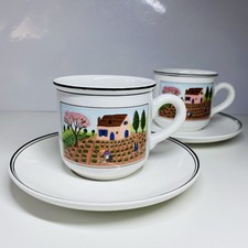 Villeroy Boch NAIF Design Demi-Tasse Cup And Saucer x2 - Excellent Condition