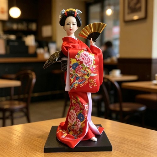 Japanese geisha figurine red - geisha,