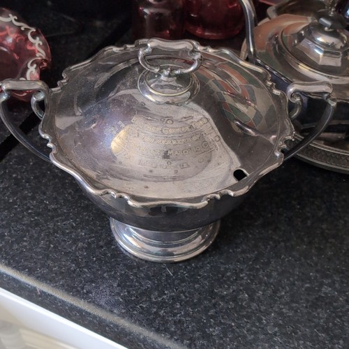 Engraved silver plated masonic - silver,