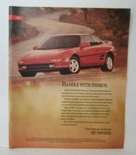 1991 MR2 TURBO CAR AUTOMOBILE Vintage 9.5" X 12" Magazine Ad 1990's RSL12