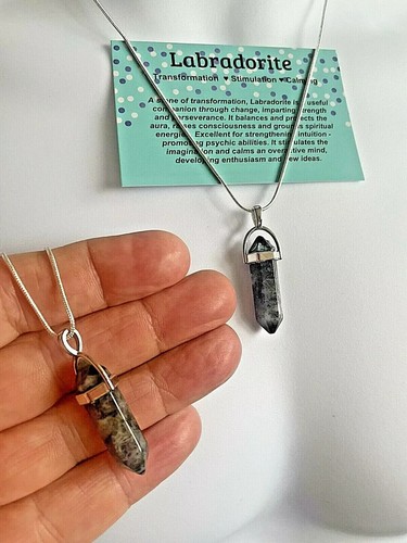 Labradorite necklace pendant - labradorite,