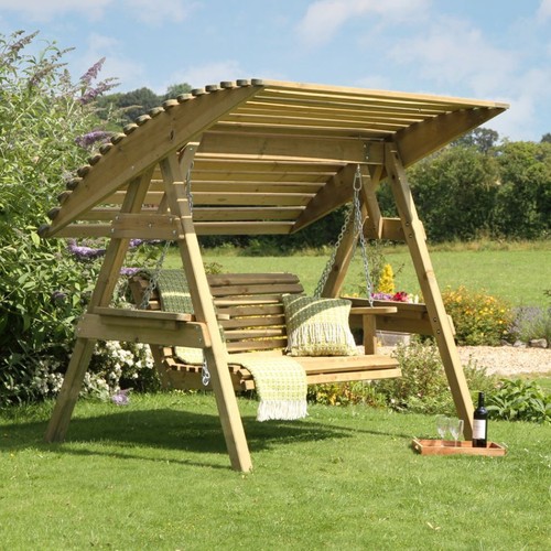 Wooden garden swing seater - swing,