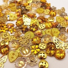 Gold Button Flat Back