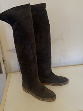 Jimmy Choo Shoes Over the Knee Boots 112 Quebec Boot Grey shearling size 4