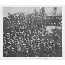 BOER WAR City Imperial Yeomanry on board The 'Garth Castle' - Antique Print 1900
