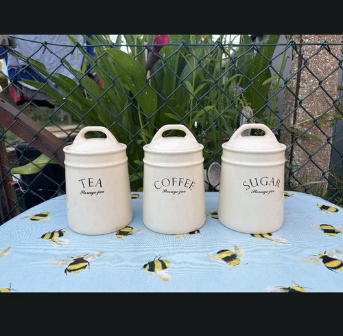 Tea coffee and sugar canisters - sugar,