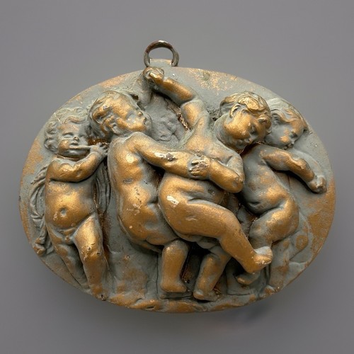 Oval plaster wall plaque - plaster,