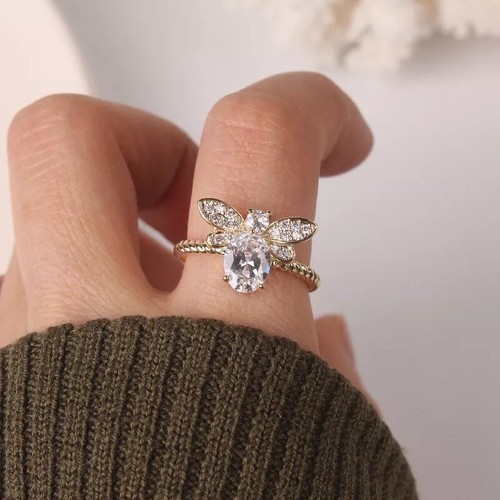 Bee sparkle ring - bee, adjustable