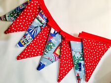 CATH KIDSTON HANDMADE  CHRISTMAS BUNTING 2.1m FUNFAIR & RED SPOT RARE PRINT