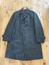 Vintage 1970’s DUNN & CO Long Wool Overcoat Kynoch Made in UK Size 44R