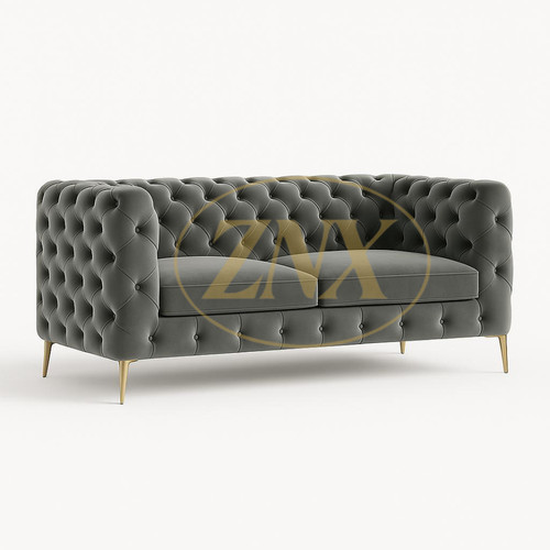 Tufted velvet sofa large - tufted,