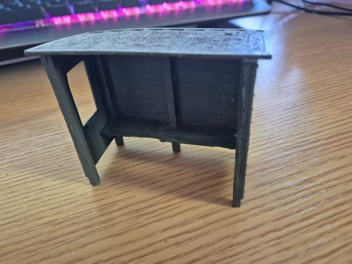 Bus shelter resin model - bus, shelter-