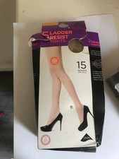 pack of 4  Ladies tights size L  natural tan , ladder resistant  outer box tatty