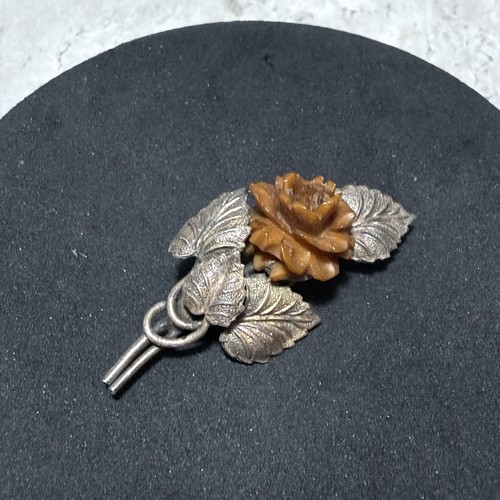 Vintage carved bakelite - vintage, rose