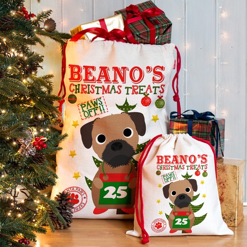 Border terrier christmas sack - terrier,