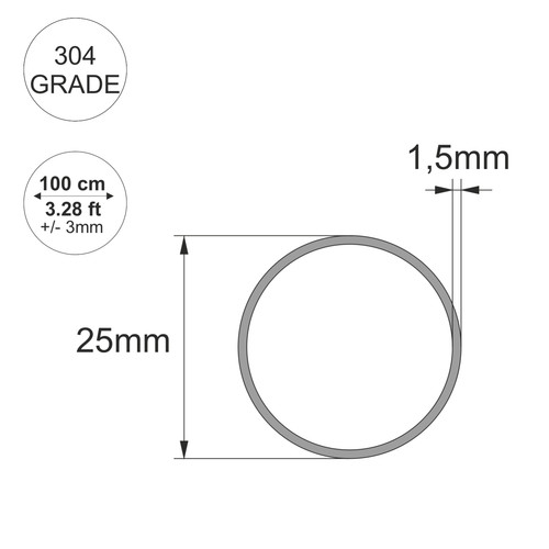 Stainless steel round tube - tube, /