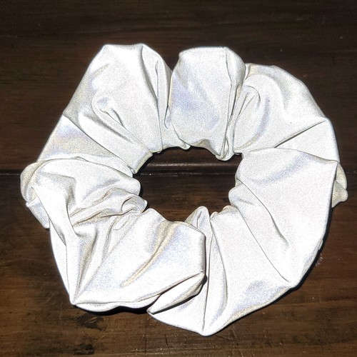 Silver hair scrunchie high - silver,